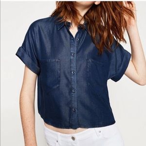 Zara • Cropped Denim Top